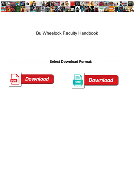 Bu Wheelock Faculty Handbook