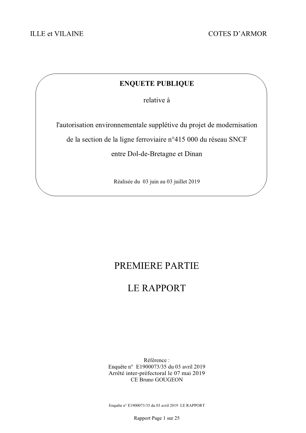 Premiere Partie Le Rapport