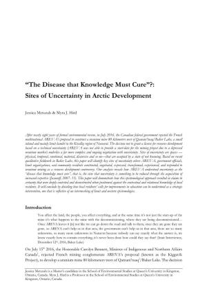 “The Disease That Knowledge Must Cure”?: Sites of Uncertainty in Arctic Development