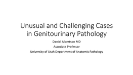 Unusual Cases in Genitourinary Pathology