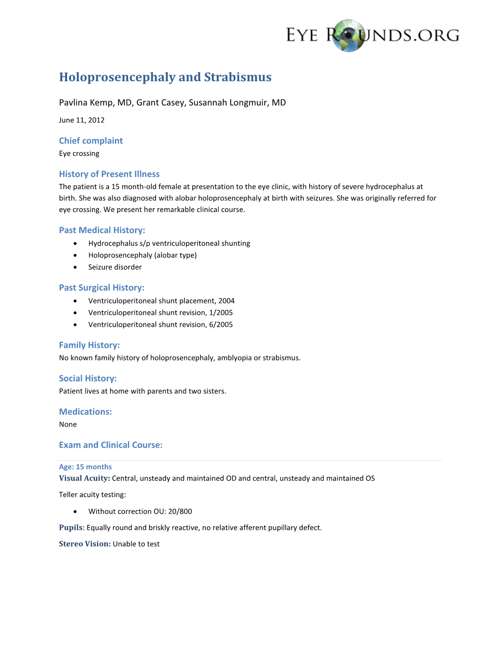 Holoprosencephaly and Strabismus