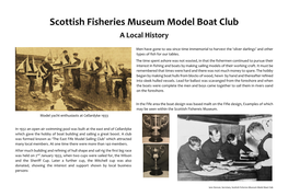Scottish Fisheries Museum Model Boat Club a Local History