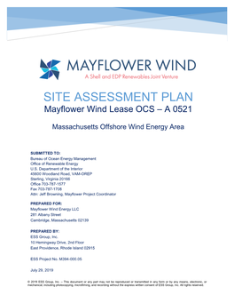 May Flower Site Assessment Plan for Lease OCS-A 0521