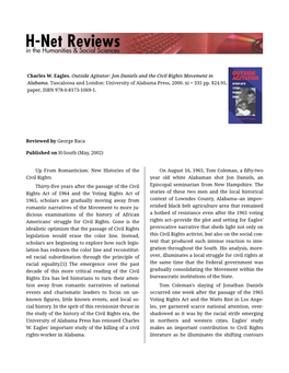 New Histories of the Civil Rights Era," Journal of Southern Histo‐ Ry, (November 2000), 843