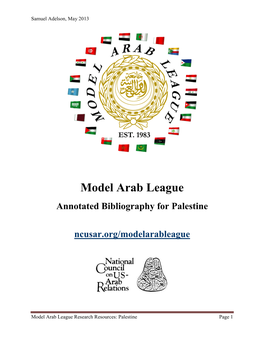 Annotated Bibliography for Palestine