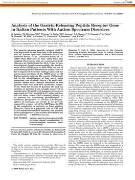 Analysis of the Gastrinreleasing Peptide Receptor Gene in Italian