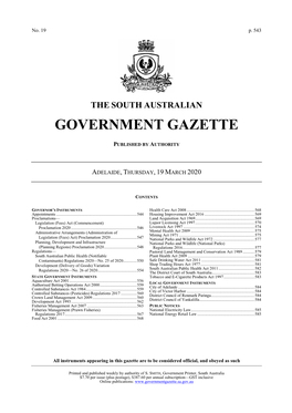 19 MAR 2020: SA GOVERNMENT GAZETTE No. 19