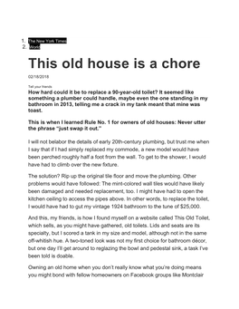 This Old House Is a Chore 02/18/2018