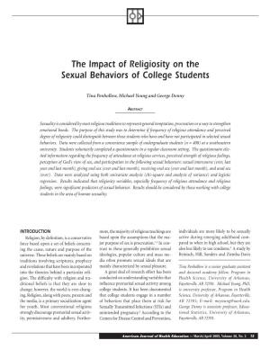 The Impact of Religiosity on the Sexual Behaviors of College Students