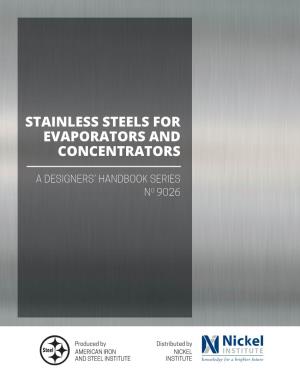 2020 Stainless Steels for Evaporators and Concentrators