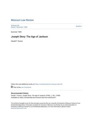 Joseph Story: the Age of Jackson