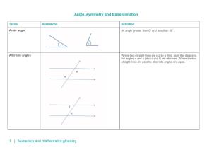 Angle, Symmetry and Transformation 1 | Numeracy and Mathematics Glossary