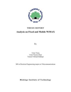 Analysis on Fixed and Mobile Wimax