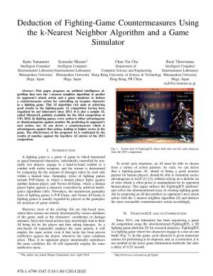 Deduction of Fighting-Game Countermeasures Using the K-Nearest Neighbor Algorithm and a Game Simulator