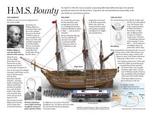 H.M.S. Bounty on April 27, 1789, She Was an Unrated, Unassuming Little