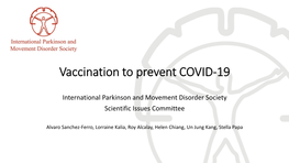 Vaccination to Prevent COVID-19