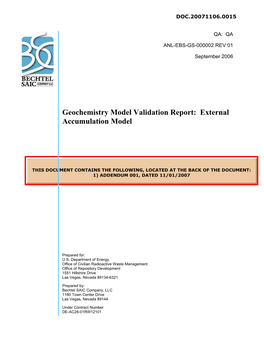 ANL-EBS-GS-000002, Rev. 01, Addendum