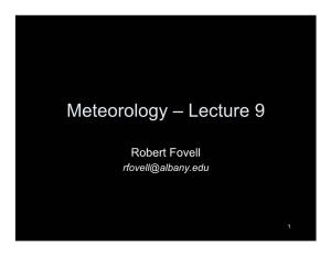 Meteorology – Lecture 9