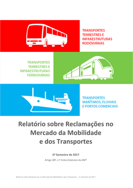 Relatório Sobre Reclamações No Mercado Da Mobilidade E Dos Transportes