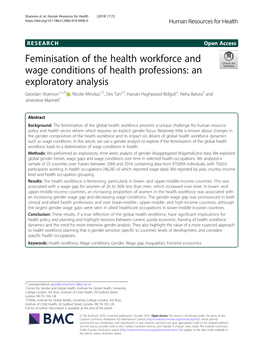 Feminisation of the Health Workforce and Wage Conditions of Health