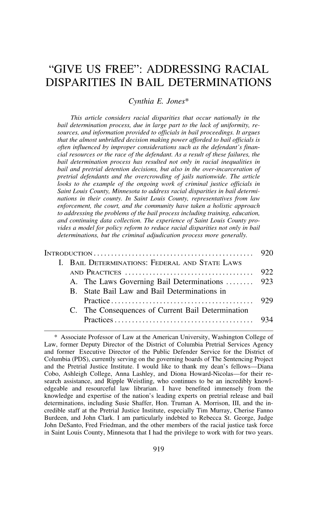 Addressing Racial Disparities in Bail Determinations