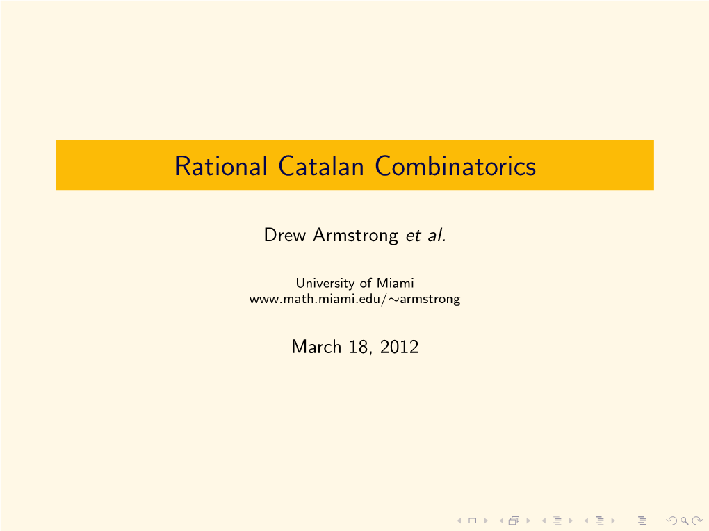 Rational Catalan Combinatorics 1