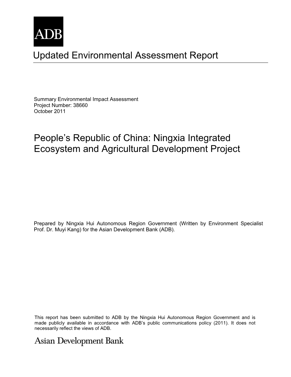 Environmental Assessment Report