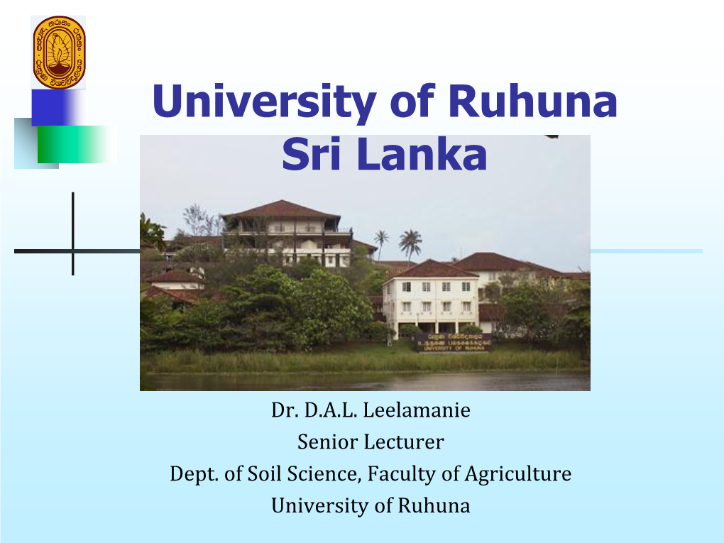 University of Ruhuna Sri Lanka