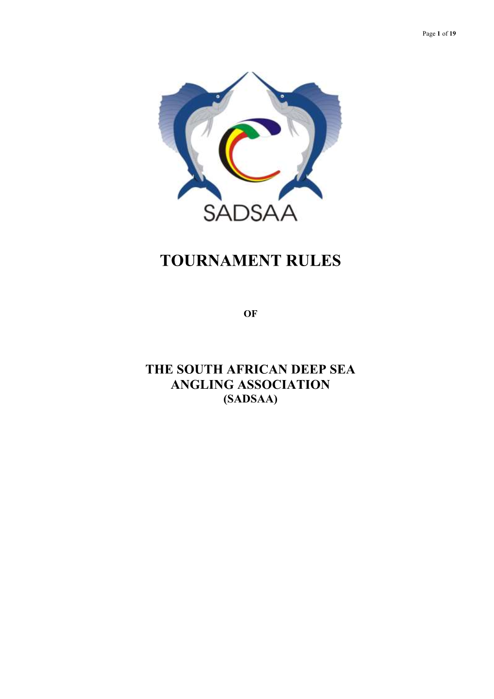 SADSAA Tournament Rules (Updated 4Th March 2012)