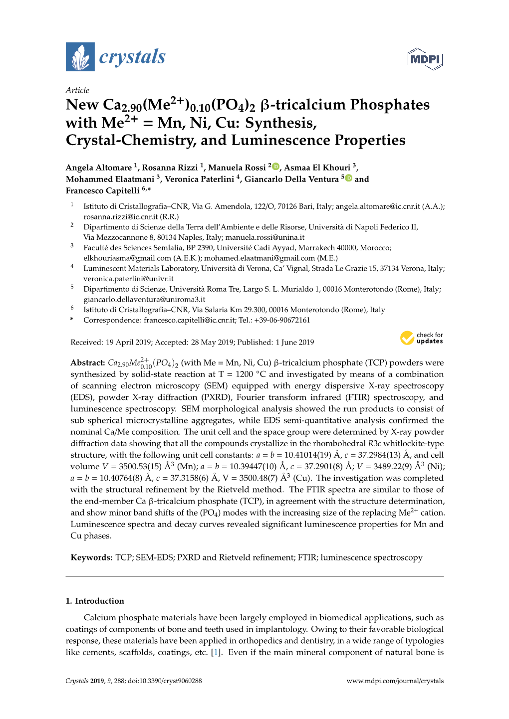 0.10(PO4)2 -Tricalcium Phosphates with Me2+ = Mn, Ni, Cu