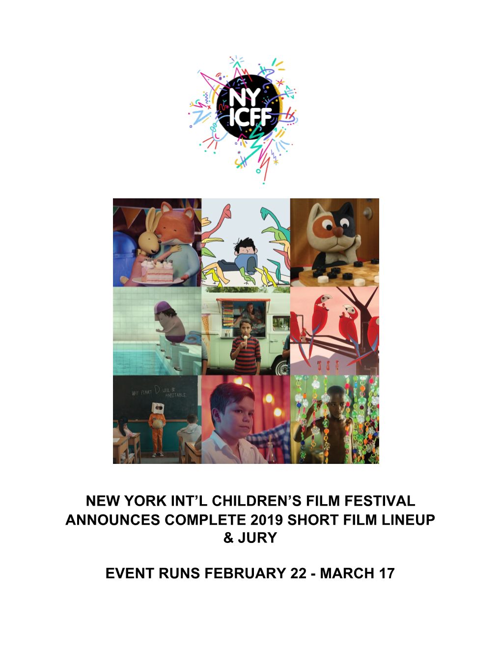 New York Int'l Children's Film Festival Announces