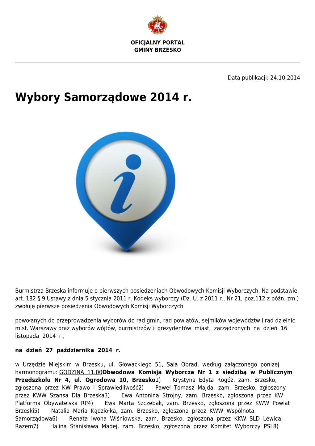 Wybory Samorządowe 2014 R