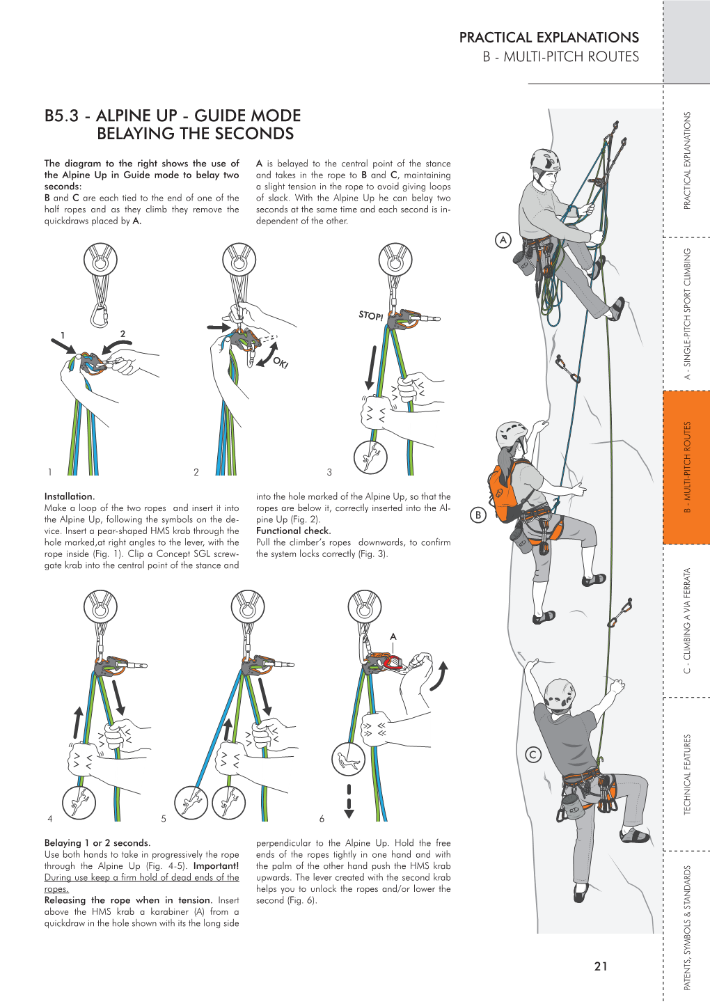 Alpine up - Guide Mode Belaying the Seconds