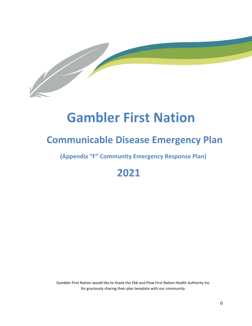 Gambler First Nation Communicable Disease Emergency Plan
