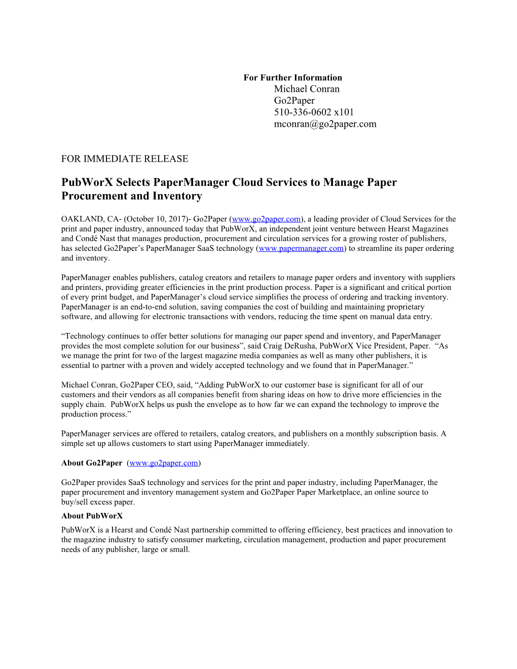 Pubworx Selects Papermanager Cloud Services to Manage Paper