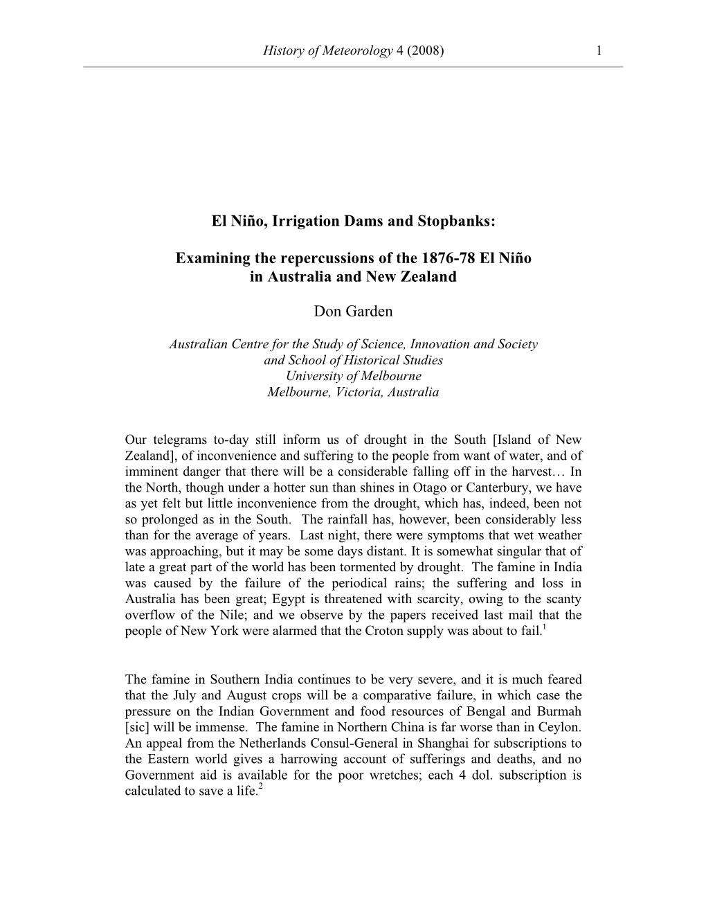 Examining the Repercussions of the 1876-78 El Niño in Australia and New Zealand