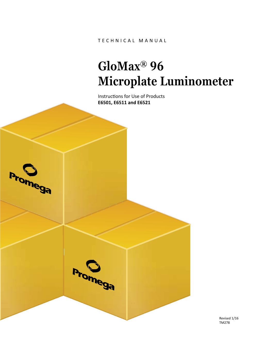 Glomax(R) 96 Microplate Luminometer Technical Manual