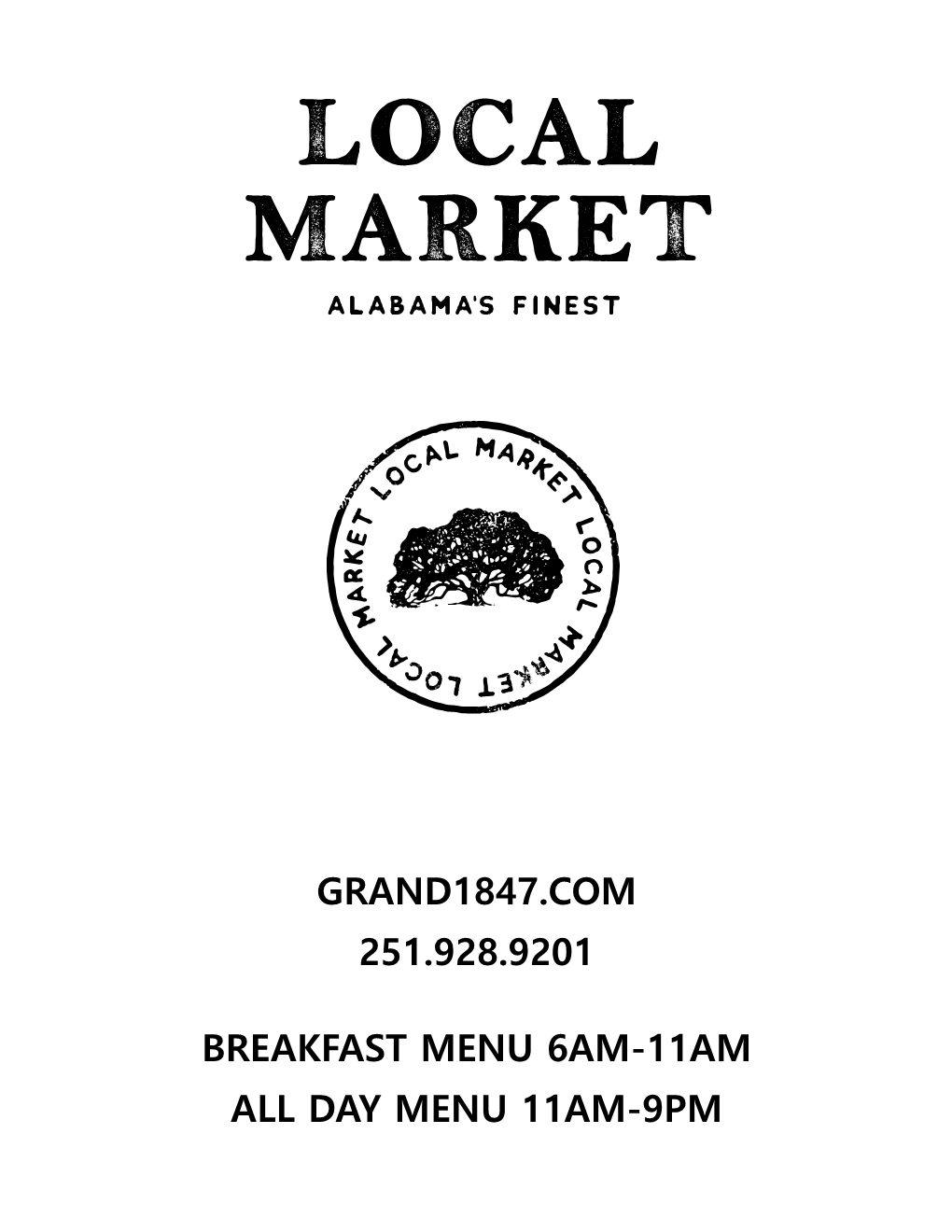 Grand1847.Com 251.928.9201 Breakfast Menu 6Am-11Am