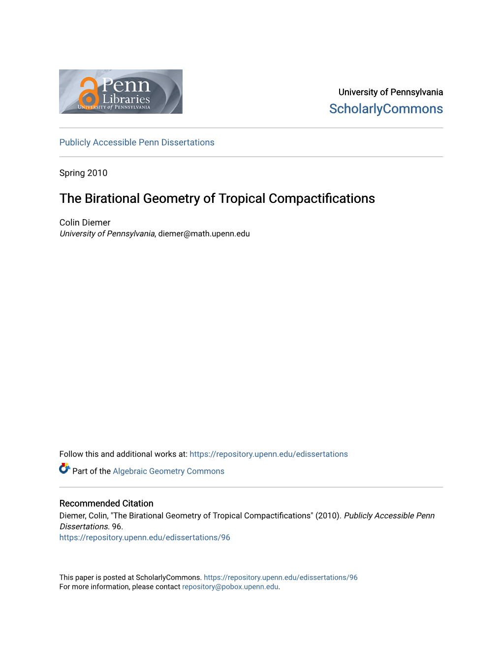 The Birational Geometry of Tropical Compactifications