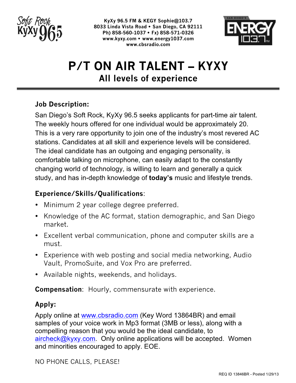 2013 KYXY Air Talent (PT)