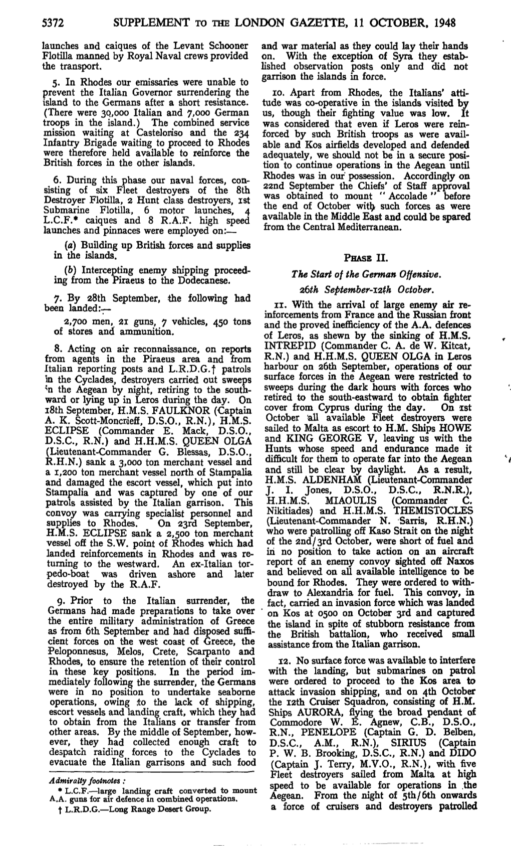 5372 Supplement to the London Gazette, 11 October