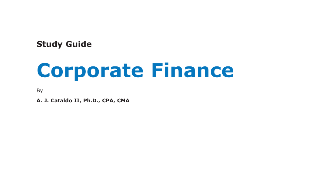 Study Guide Corporate Finance
