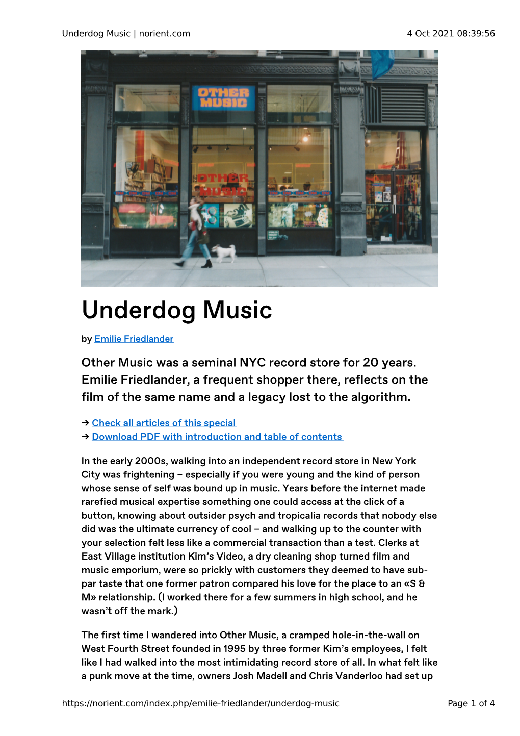 Underdog Music | Norient.Com 4 Oct 2021 08:39:56