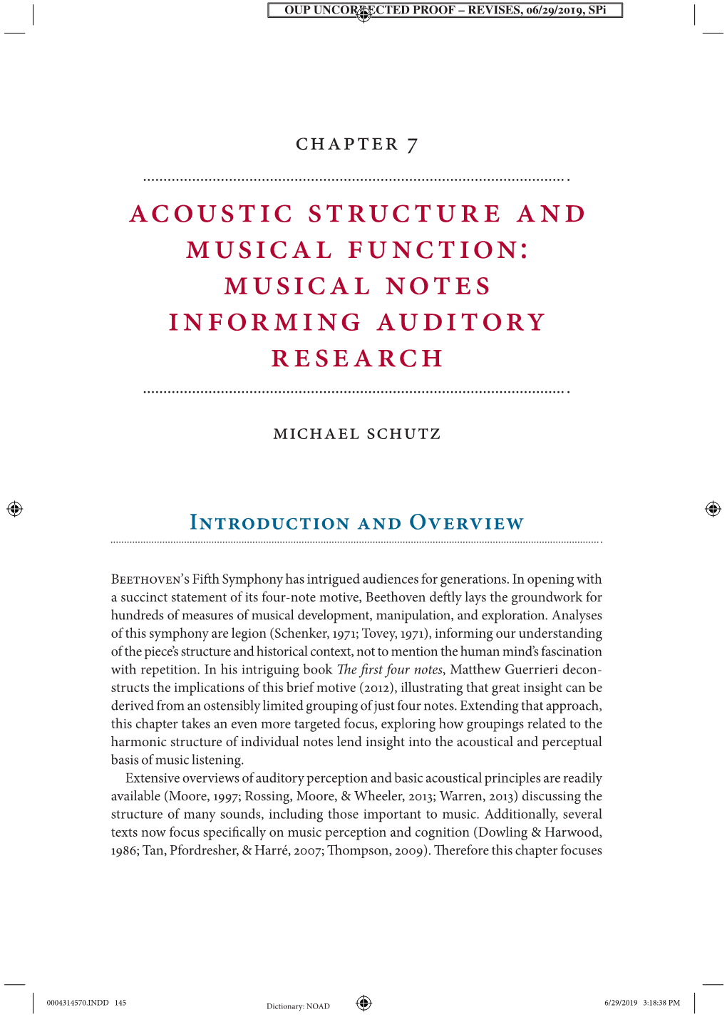 Acoustic Structure and Musical Function: Musical Notes Informing Auditory Research