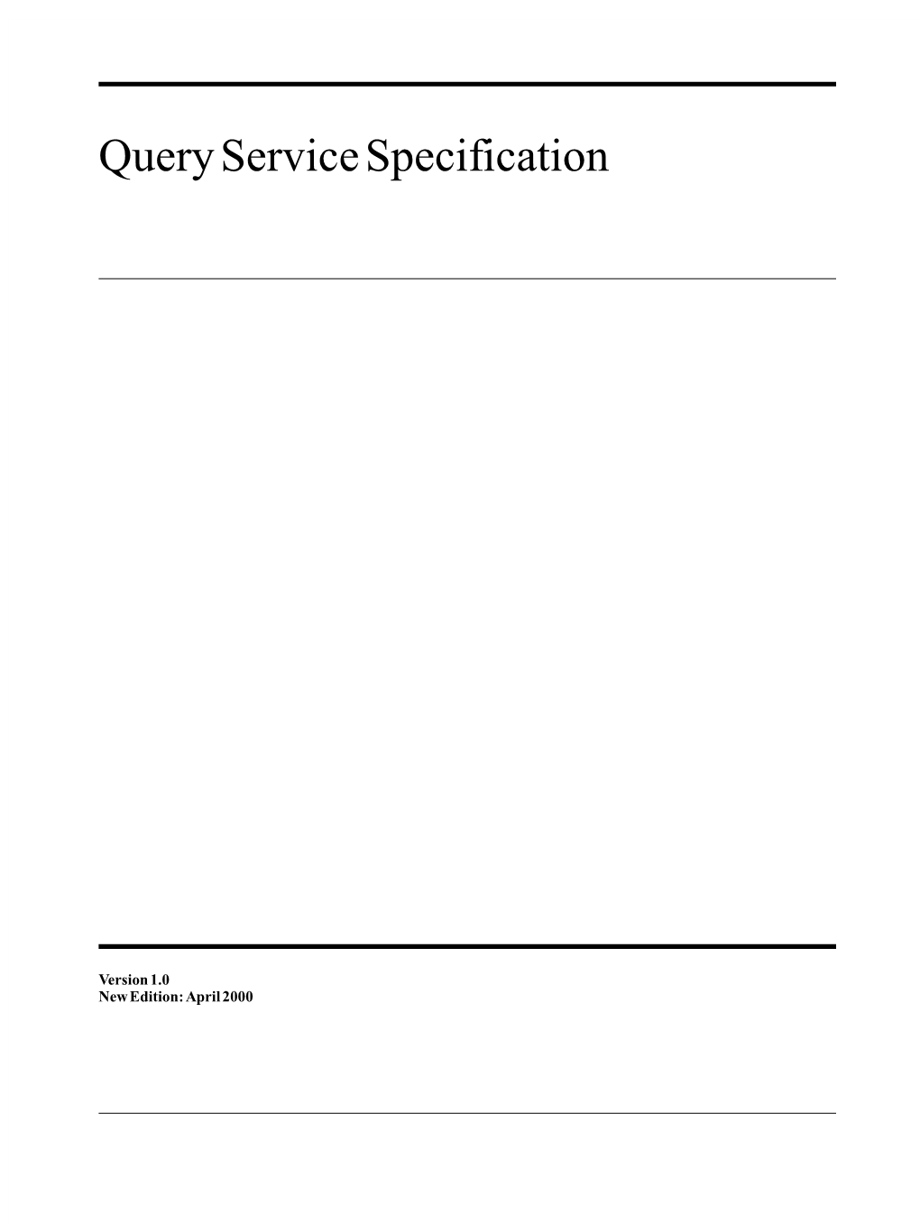 Query Service Specification