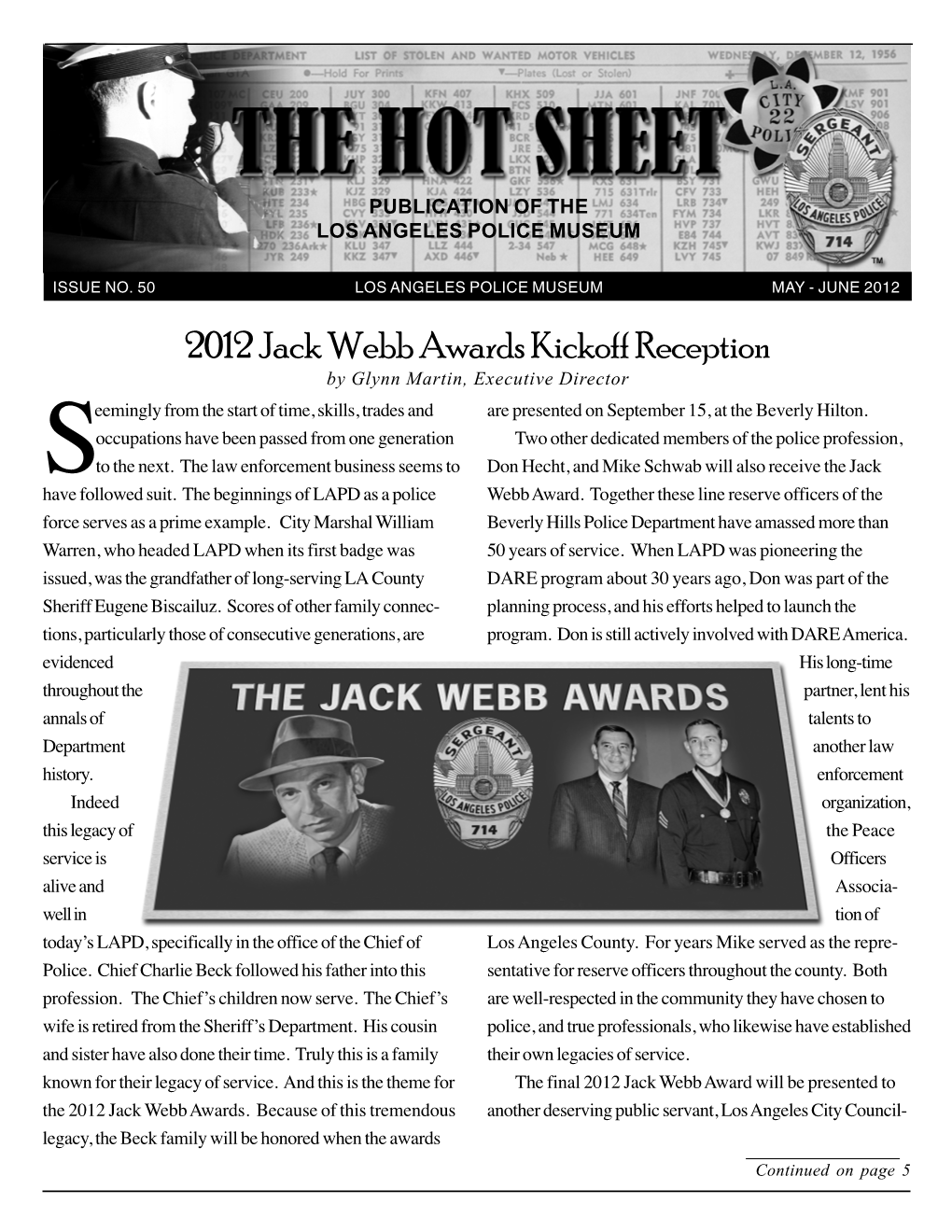 2012 Jack Webb Awards Kickoff Reception