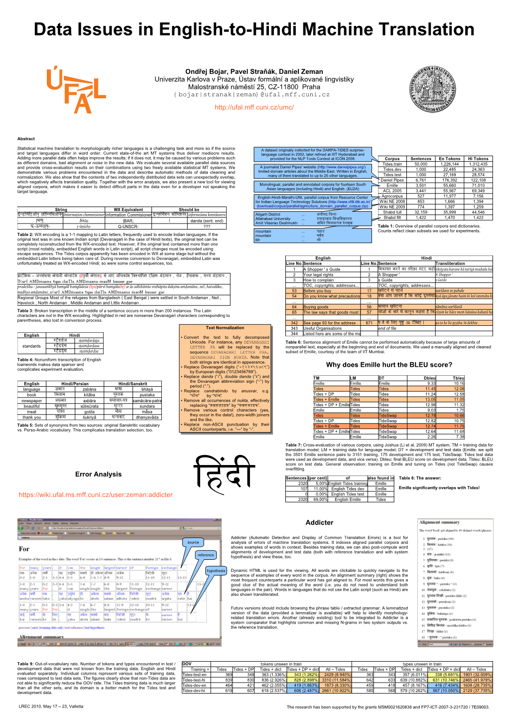 Data Issues in English-To-Hindi Machine Translation
