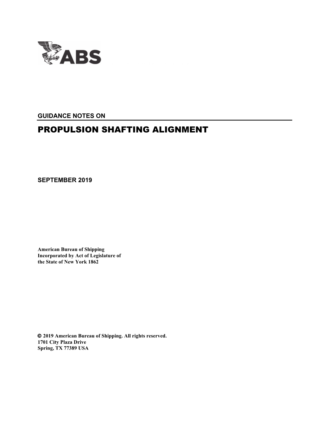 Propulsion Shafting Alignment