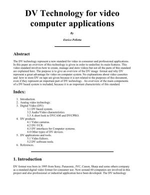 DV Technology for Video Computer Applications