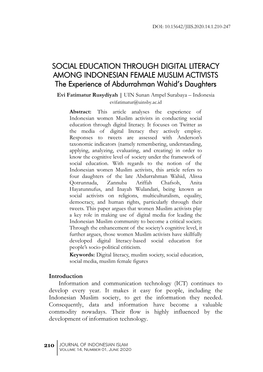 Social Education Through Digital Literacy Among